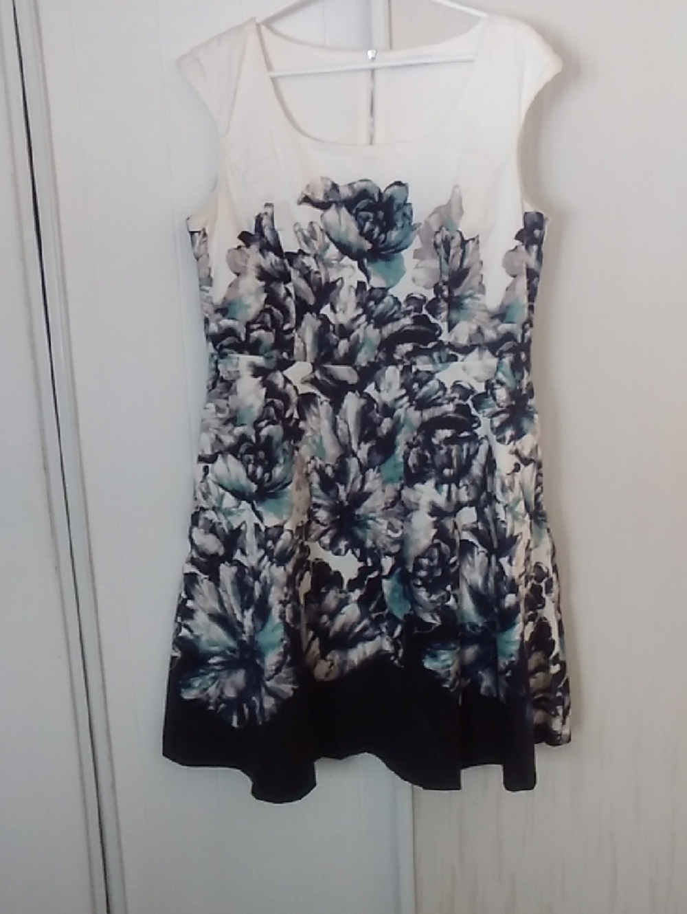 Ricki's White Dress with Teal and Navy Floral Print